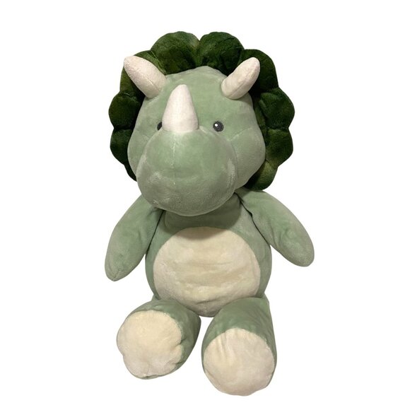 Kellytoy Triceratops Dinosaur Plush Rattle 20" Green Stuffed Animal Baby Toy - Picture 1 of 7